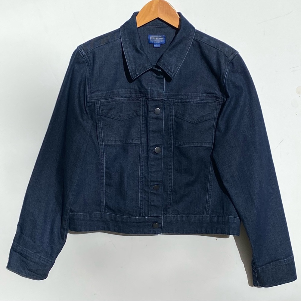 PENDLETON Women’s Dark Wash Button Front Denim Jacket Size Large